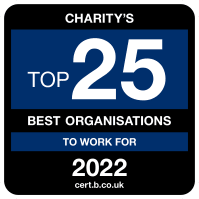 Best Companies Top 25 charity to work for logo