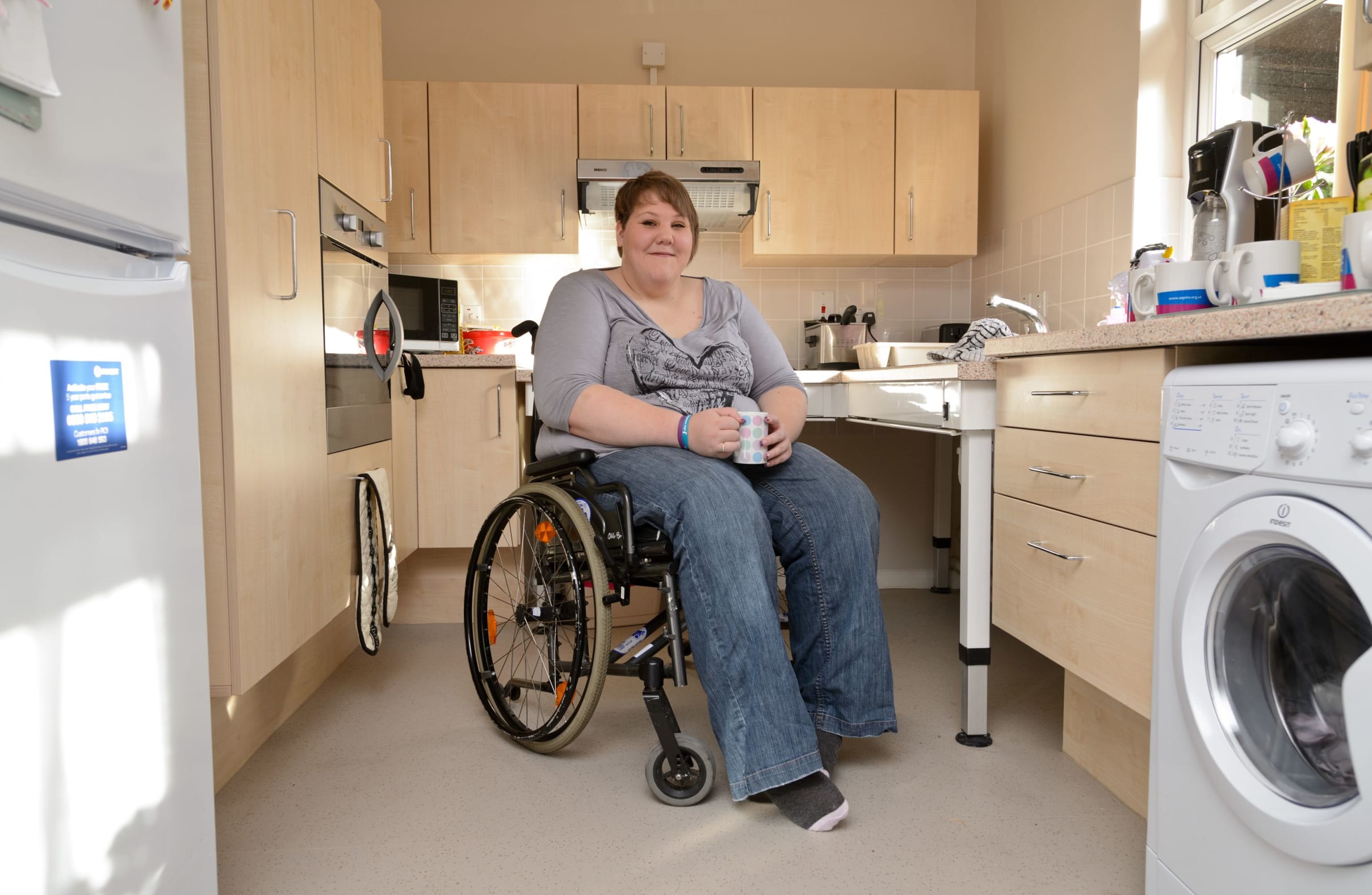 Wheelchair user Amy in an Aspire House