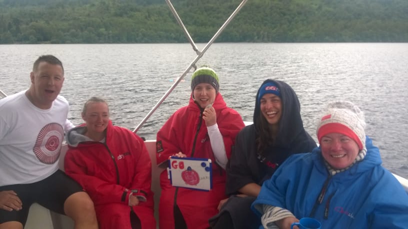 Loch Lomond relay team on the boat