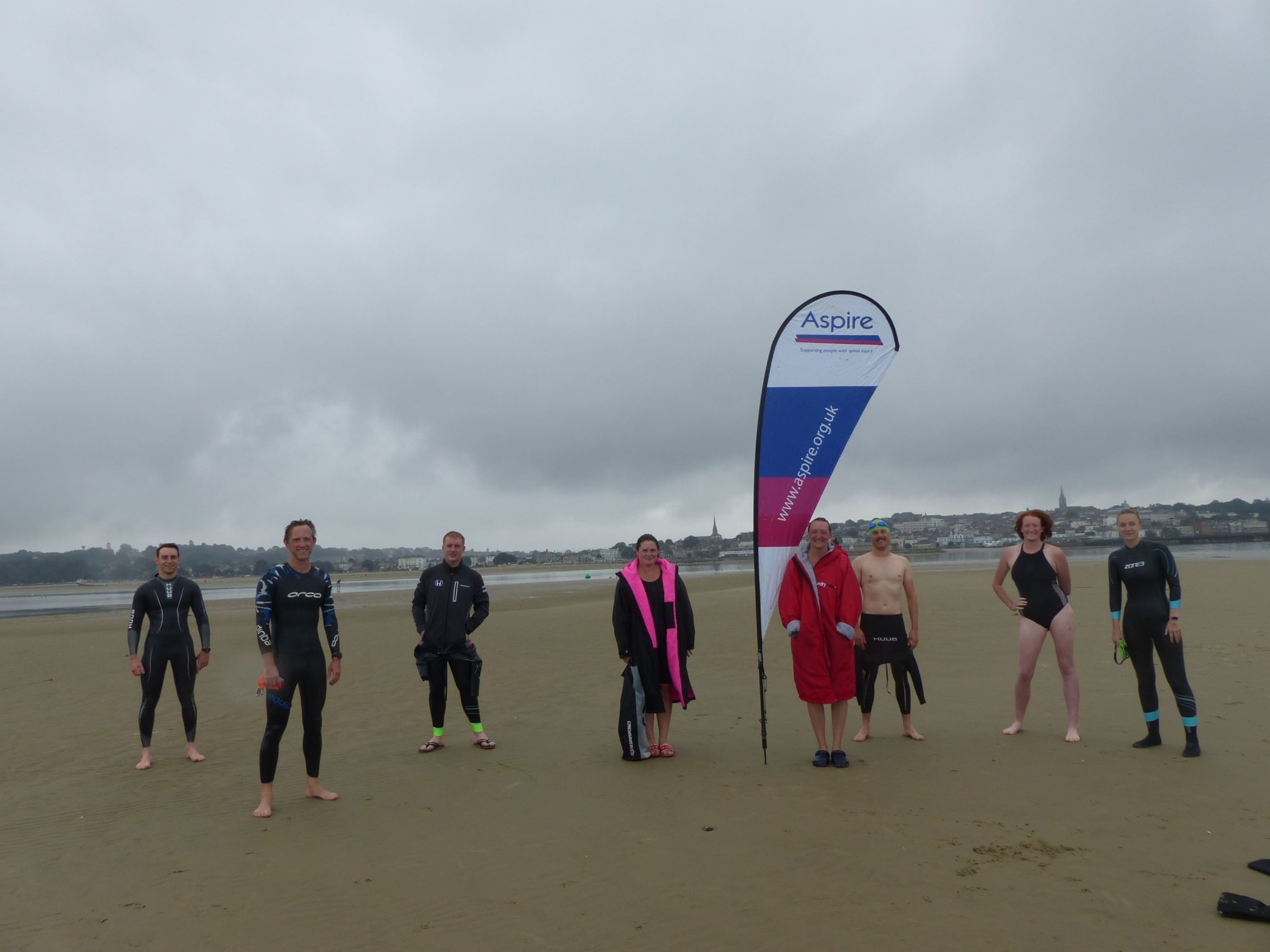 Swimmers on the Isle of Wight after their swim