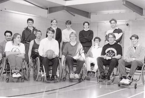Joe with the wheelchair basketball team