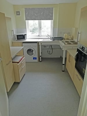 The kitchen in Aspires accessible flat in Hackney