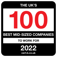 Best Companies Top 100 Mid-Sized company to work for logo