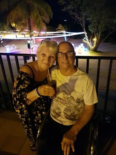 Joe and his wife in Jamaica