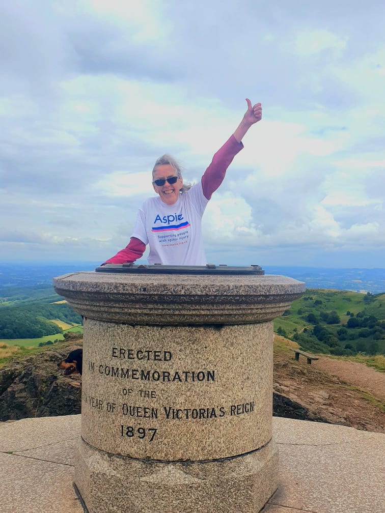 Marilyn at the top of the Worcestershire Beacon