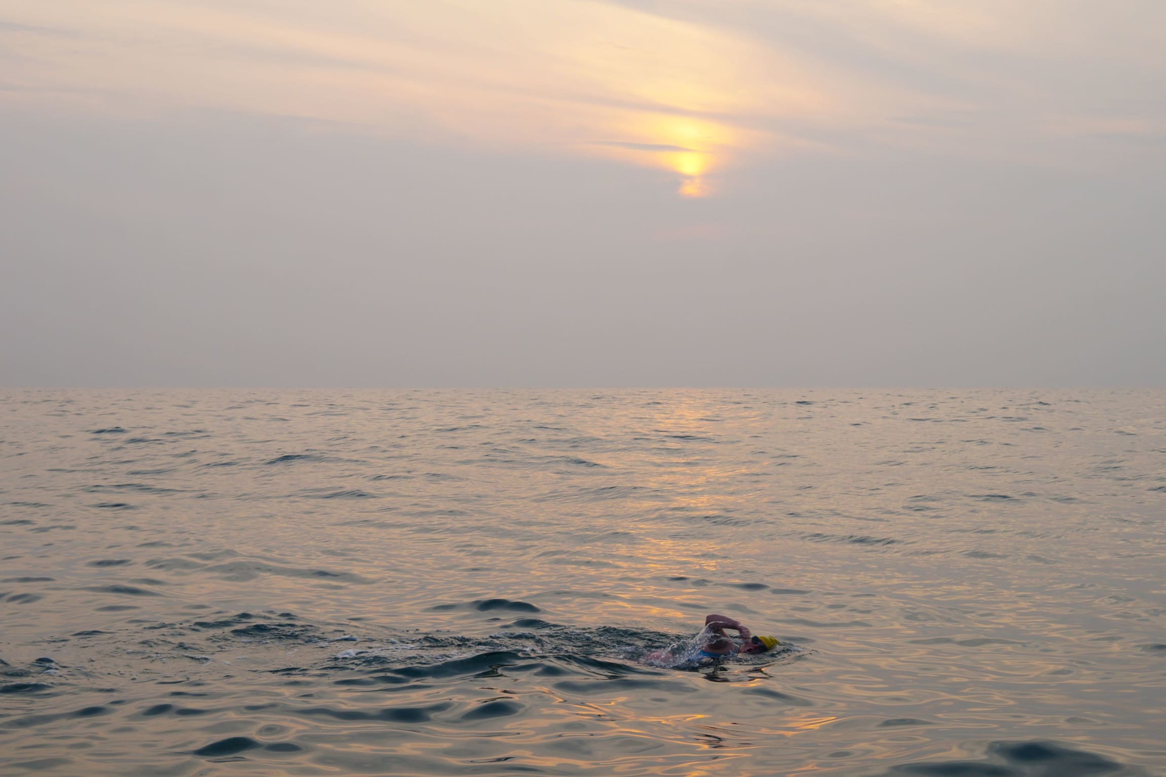 Swimmer in the Channel