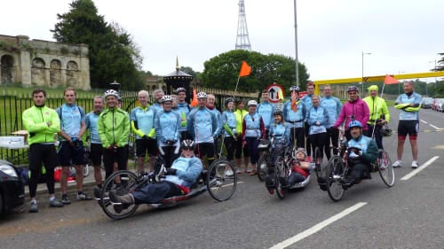 Cyclists ready to set off from Crystal Palace