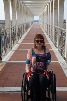 Jenny in her wheelchair