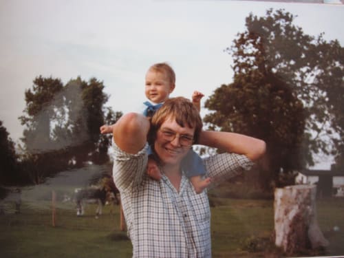 Hannah as a baby with her dad