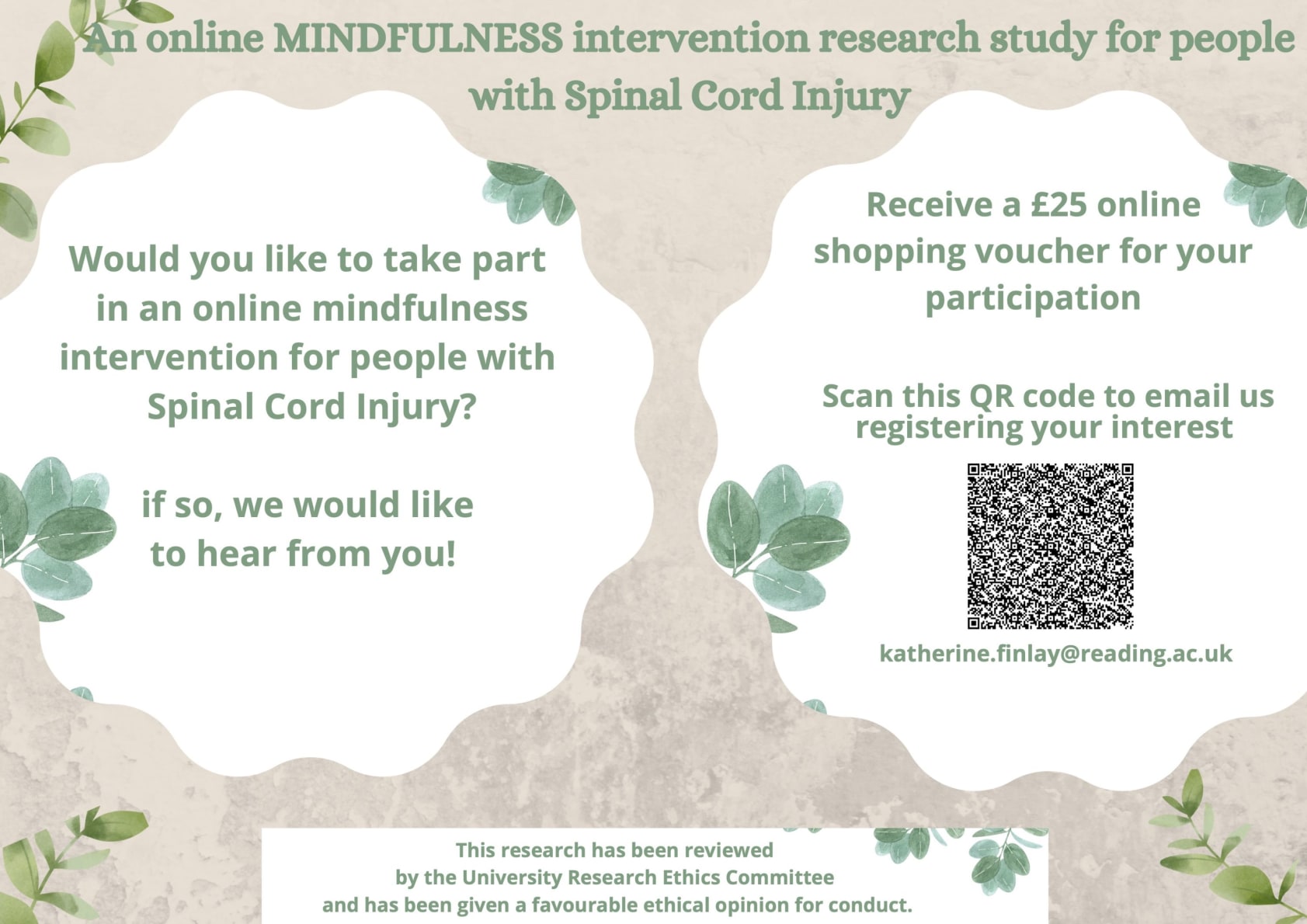 Poster for online mindfulness intervention study