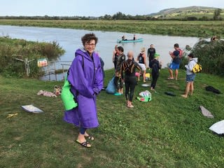 Sue at the River Arun swim