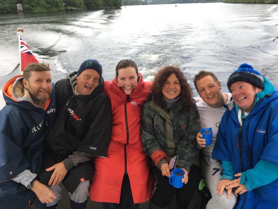 Loch Ness swimmers on the boat