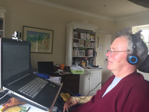 George using his computer with assistive technology