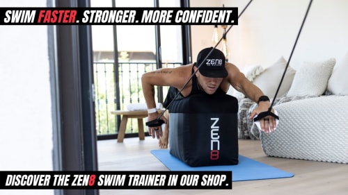 Man using Zen8 Indoor Swim Trainer