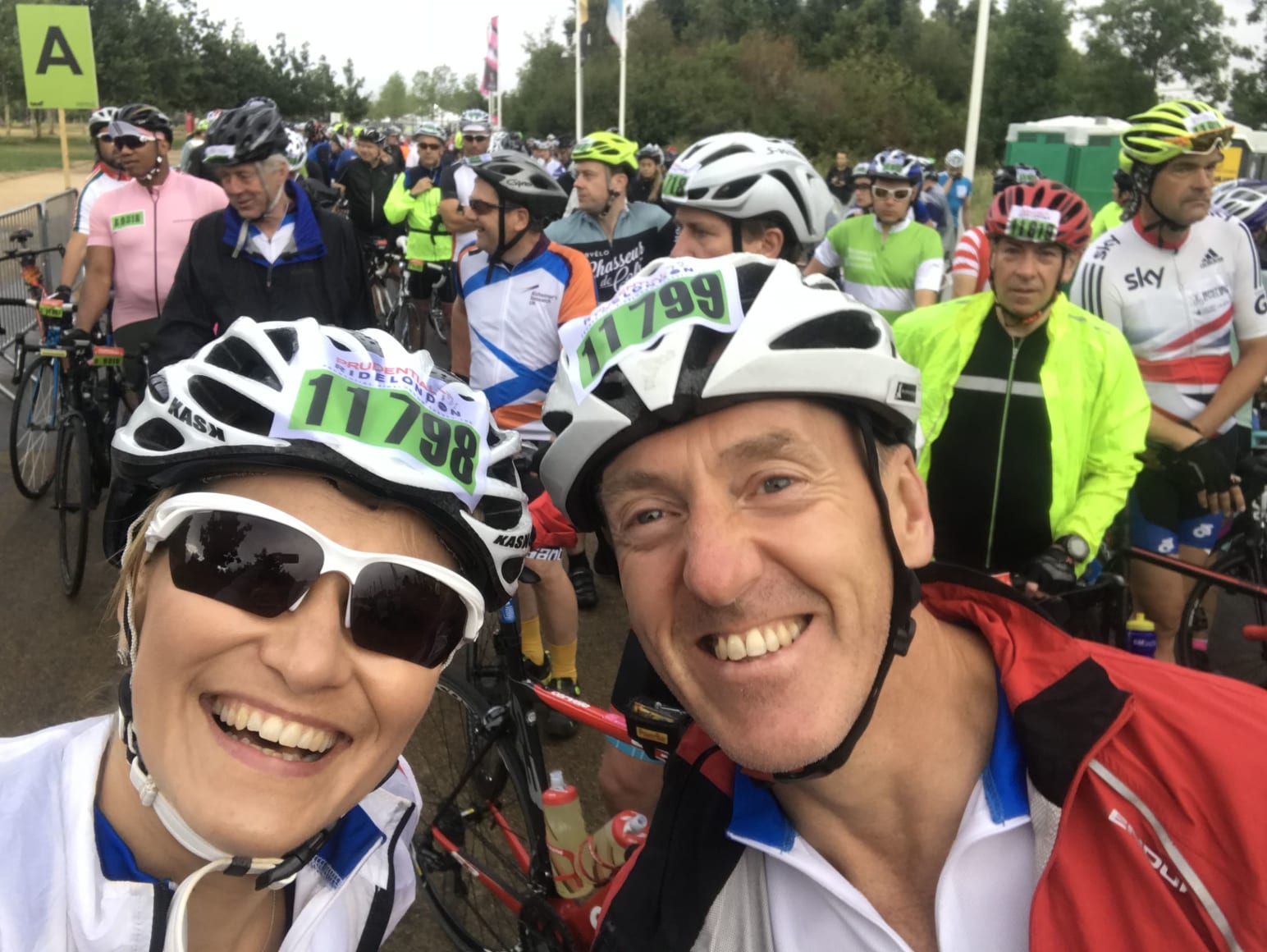 Claire Kremer and Paul Parrish at the start of Ride100