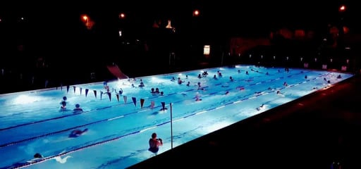 Night time swimmers at Hampton pool