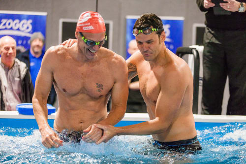 Mark Foster and Adam Walker in pool