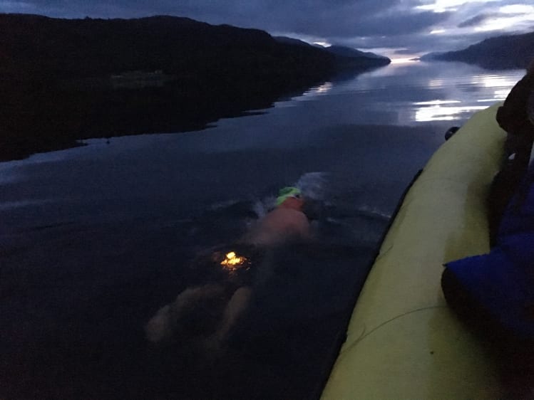 Marc swimming in Loch Ness