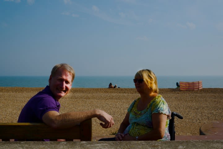 Rob and Jan at the beach