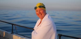 Julie is overcoming her fear of failure by swimming the Channel again